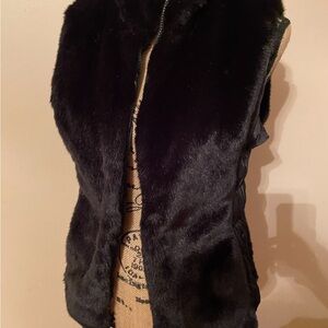Ash Luxe Black Faux Fur Vest